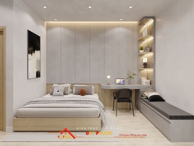 Bố trí các vật nội thất treo tường giúp tiết kiệm diện tích phòng