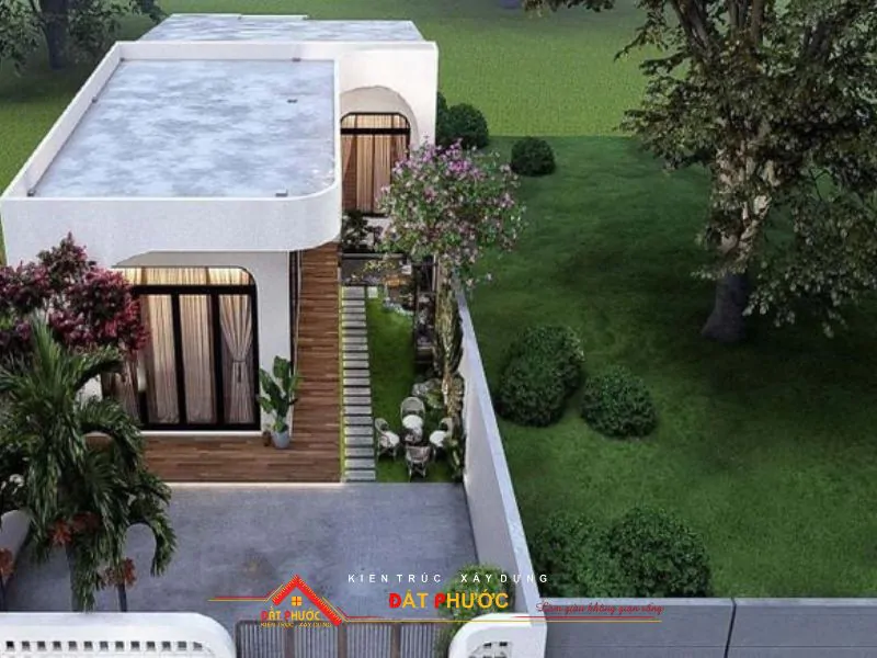 Mẫu nhà chữ L đẹp giúp tận dụng tối đa không gian đất