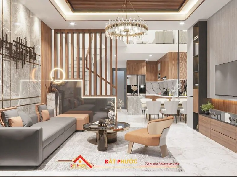 Cả không gian tầng 1 như được bao phủ bởi vẻ đẹp đẳng cấp và ngời khí chất