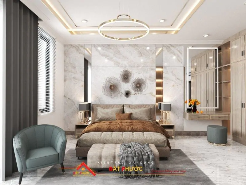 Thiết kế nội thất phòng ngủ Master sang trọng và tiện nghi