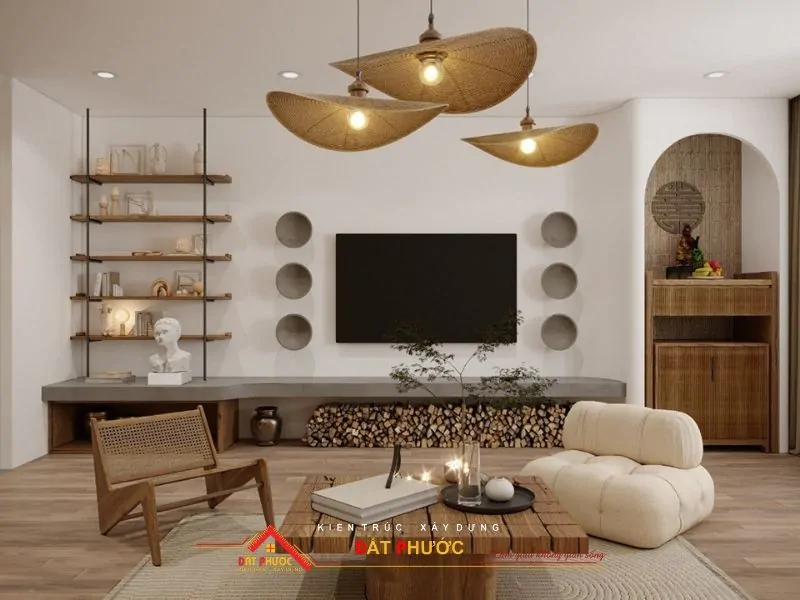 Mang những chi tiết, vật dụng gần gũi hòa vào từng góc không gian phòng khách