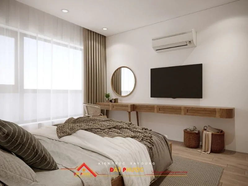 Một chiếc kệ áp tường giúp tận dụng tối đa diện tích không gian và tăng tính thẩm mỹ