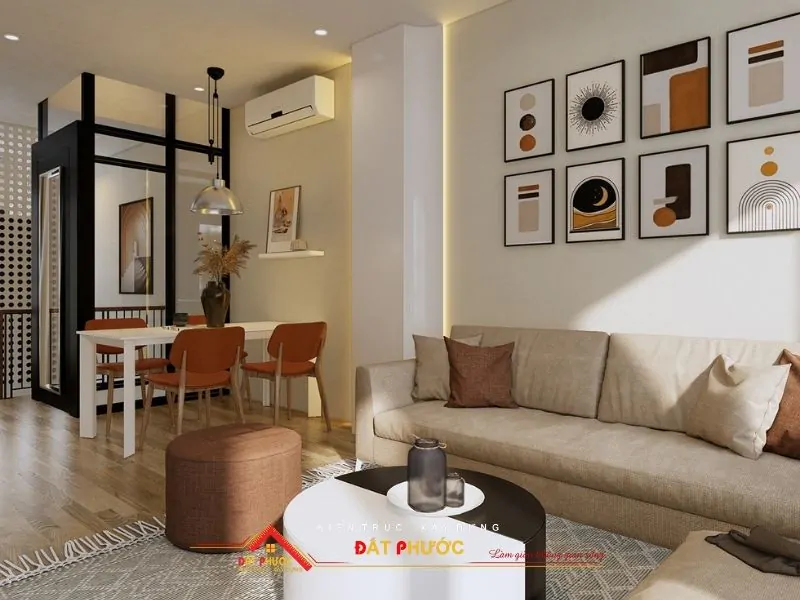 Thiết kế nội thất phòng khách Hiện đại kết hợp phong cách Bazaar