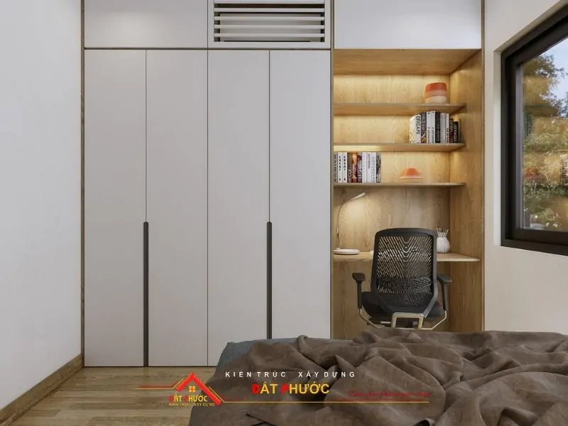 Tủ và sàn sử dụng chất liệu gỗ tăng tính bền bỉ, an toàn và ấm áp