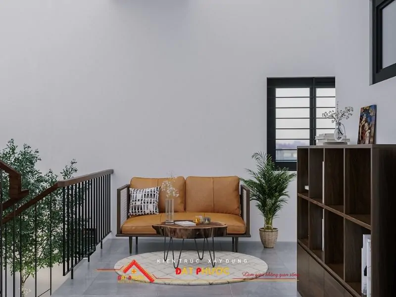 Khu vực nghỉ ngơi và sinh hoạt của gia đình ở tầng 2 nội thất nhà ở Bình Dương