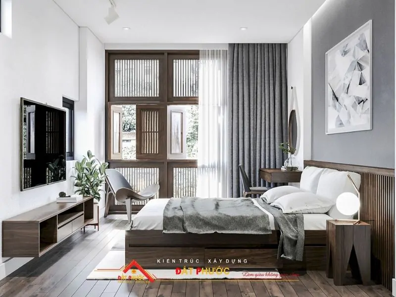 Tận dụng ánh sáng tự nhiên, sử dụng màn 2 lớp vừa chống nắng vừa che được bụi từ bên ngoài