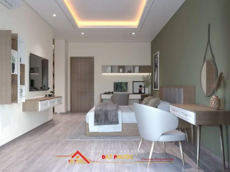 Phòng ngủ tầng 2 với phong cách Hiện Đại pha chút "hơi thở" Cổ Điển tinh tế