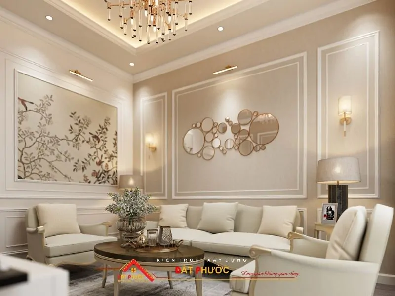 Màu vàng cho không gian phòng khách ấm cúng và sang trọng hơn