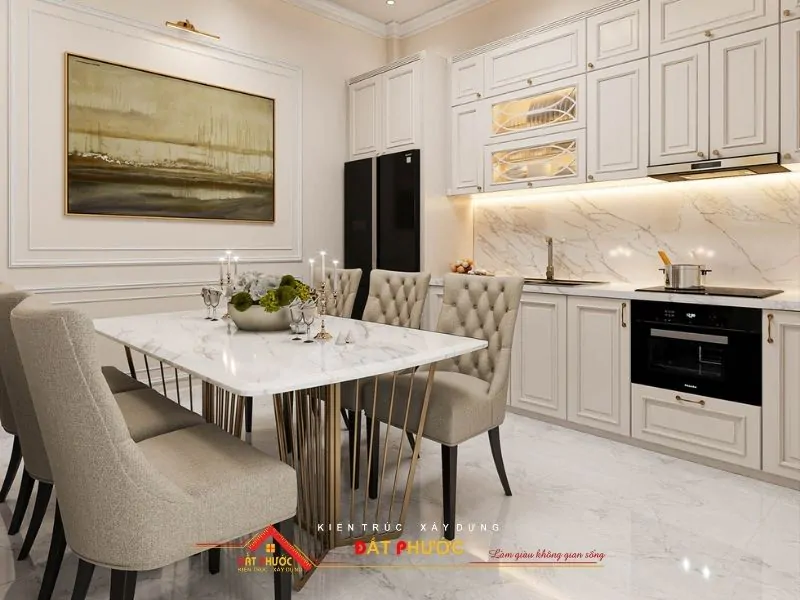 Thiết kế nội thất phòng bếp phong cách Tân Cổ Tiển