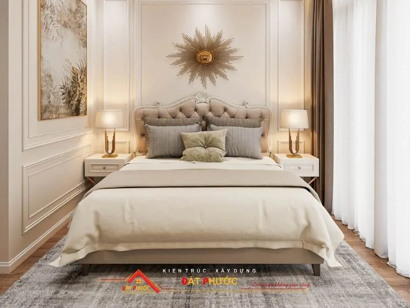 Phòng ngủ phong cách Tân Cổ Điển sang trọng và tiện nghi